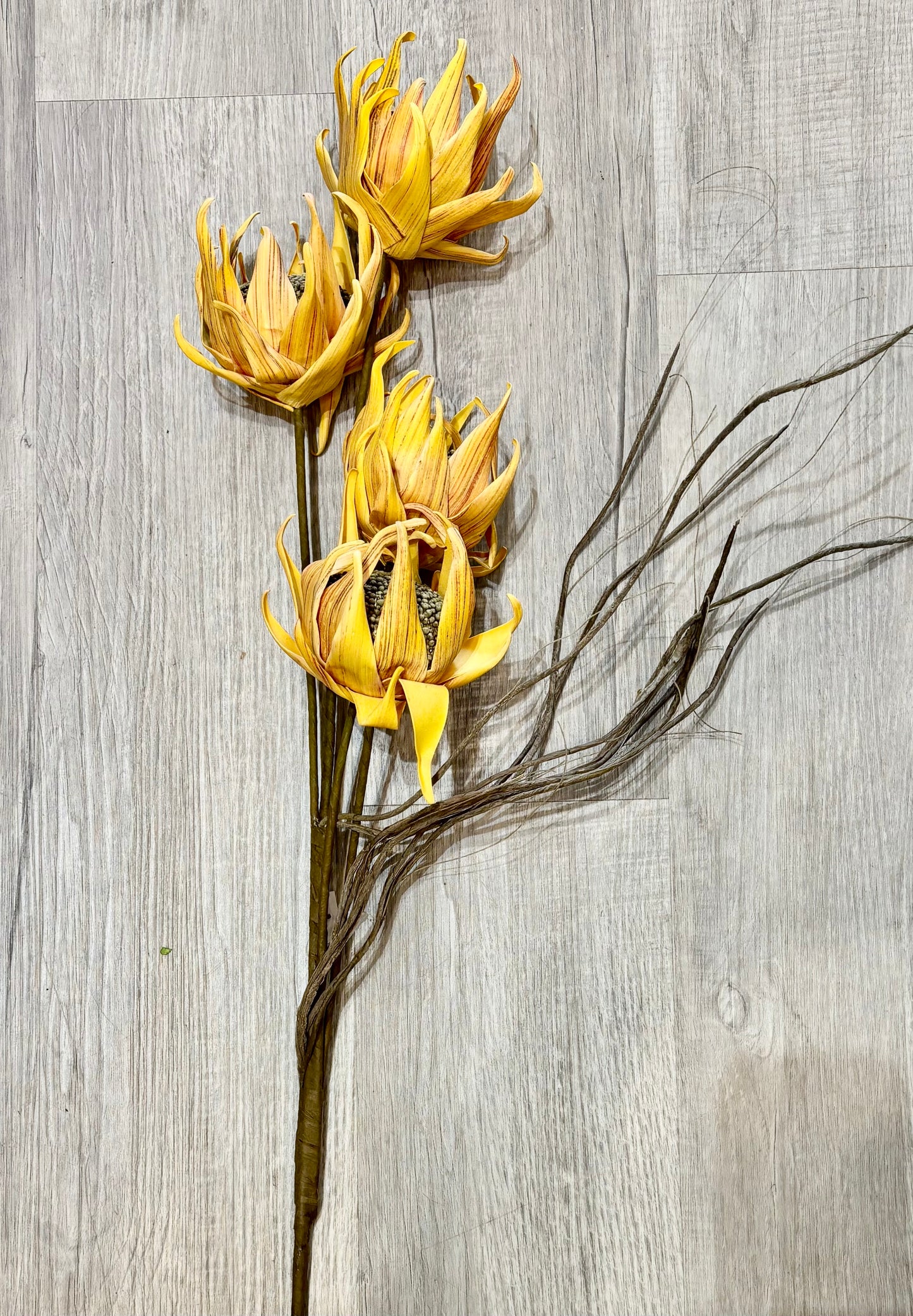 Faux Yellow Multi-Stem Botanical