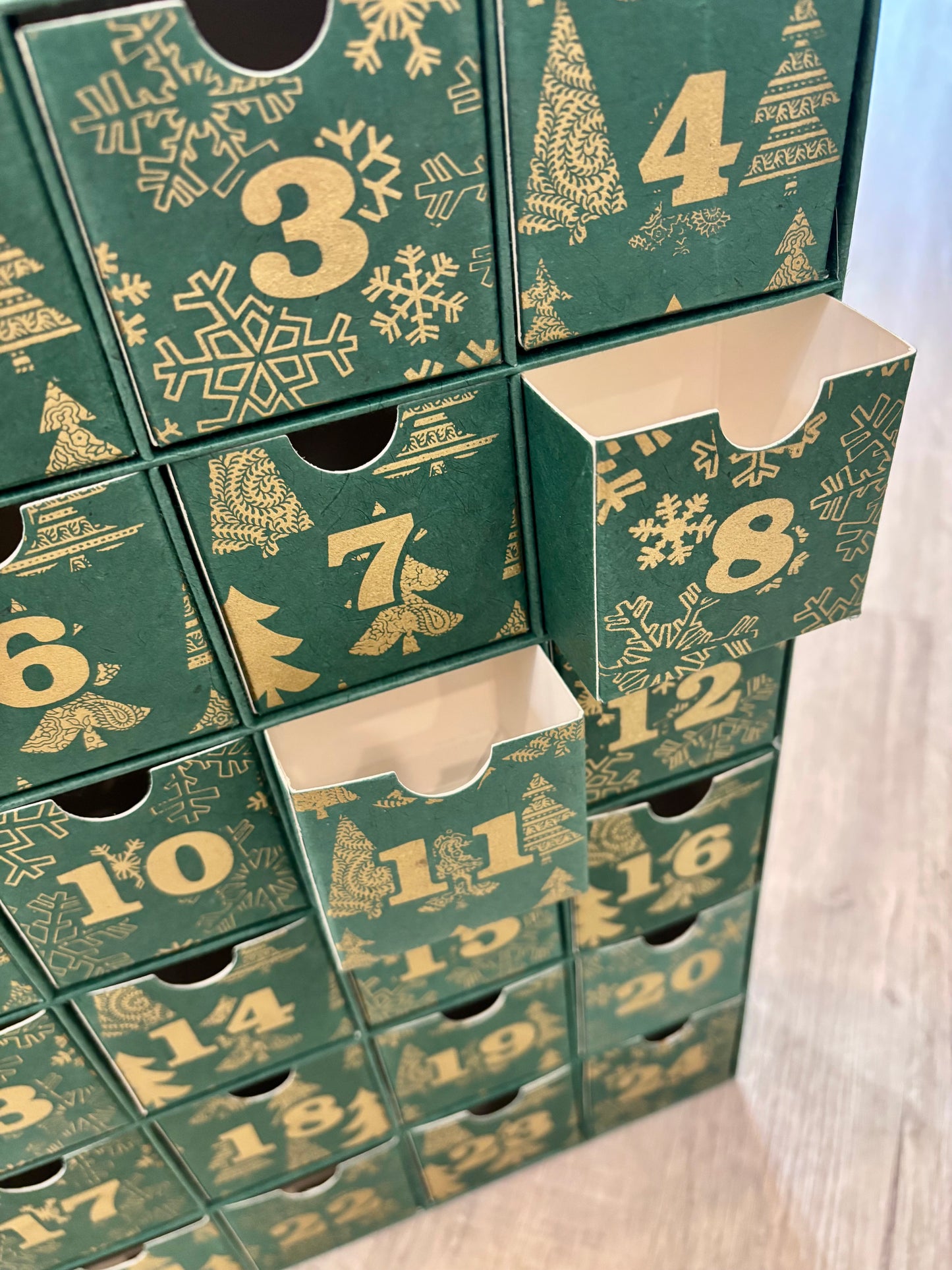 Gilded Paper and Cardboard Advent Calendar