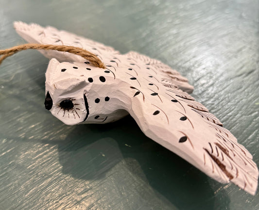 Flying Owl Ornament/White