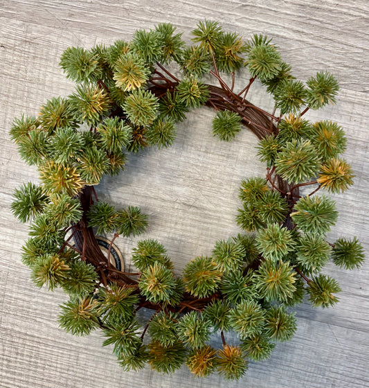 10" Green Mini Chestnut Seed Candle Ring