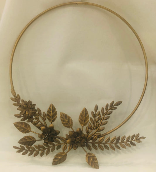 "Astoria" Floral Wreath, Metal