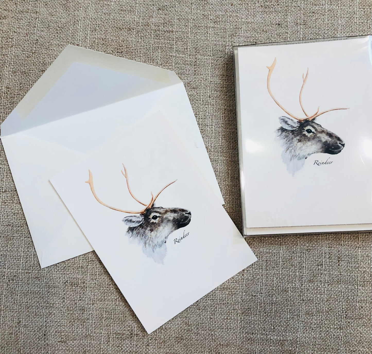 Note Cards, Set of 8, Reindeer