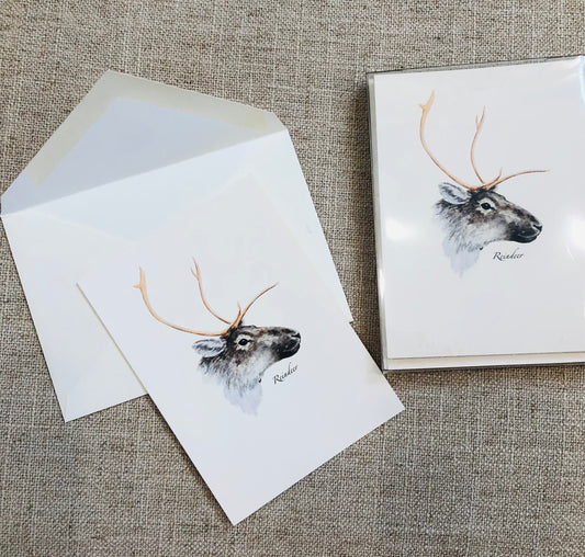 Note Cards, Set of 8, Reindeer