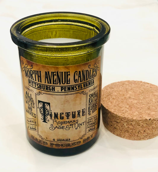 Apothecary Candle, Tincture, Rosemary, Mint, & Sage