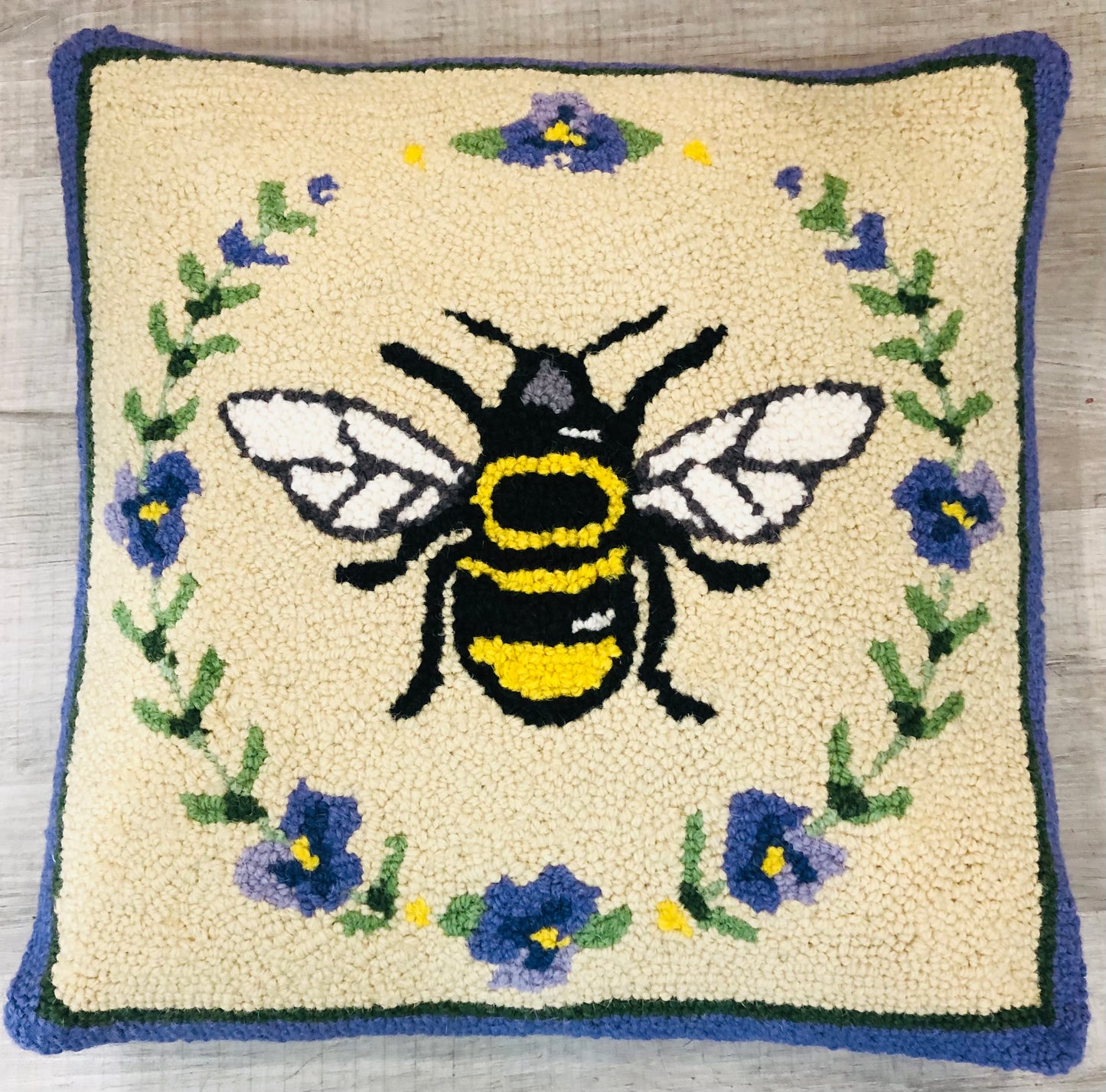 Beehavin Hooked Pillow