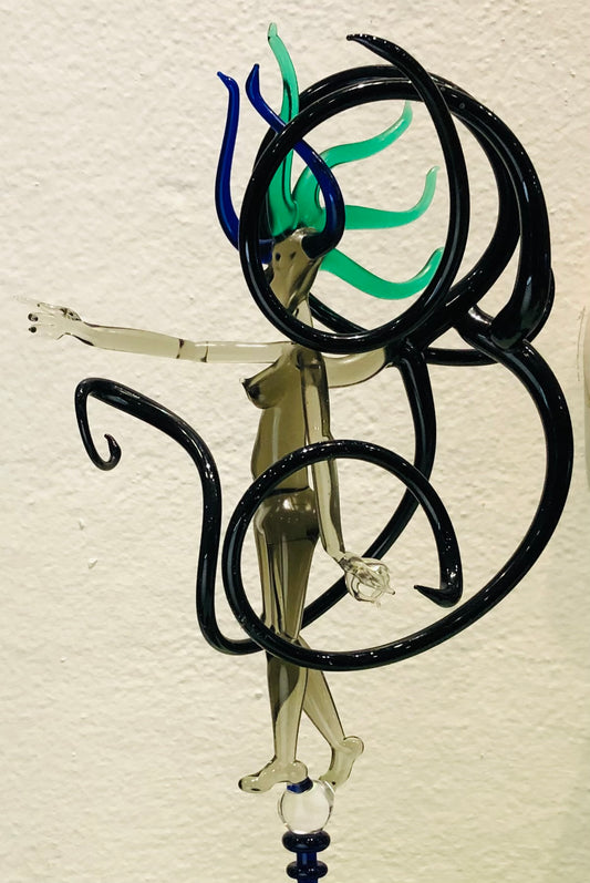 "Woman With Wings" Venetian Glass Sculpture by Matthew David Beale