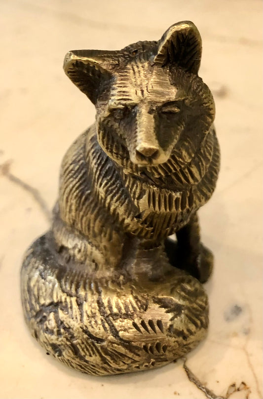 Brass Fox Paperweight