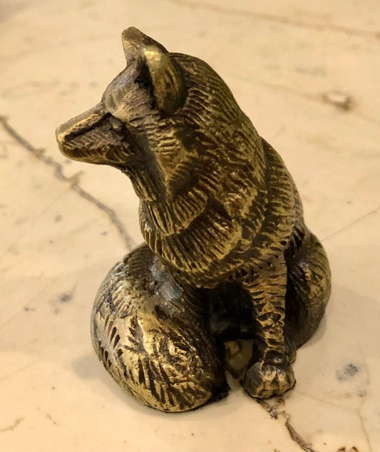 Brass Fox Paperweight