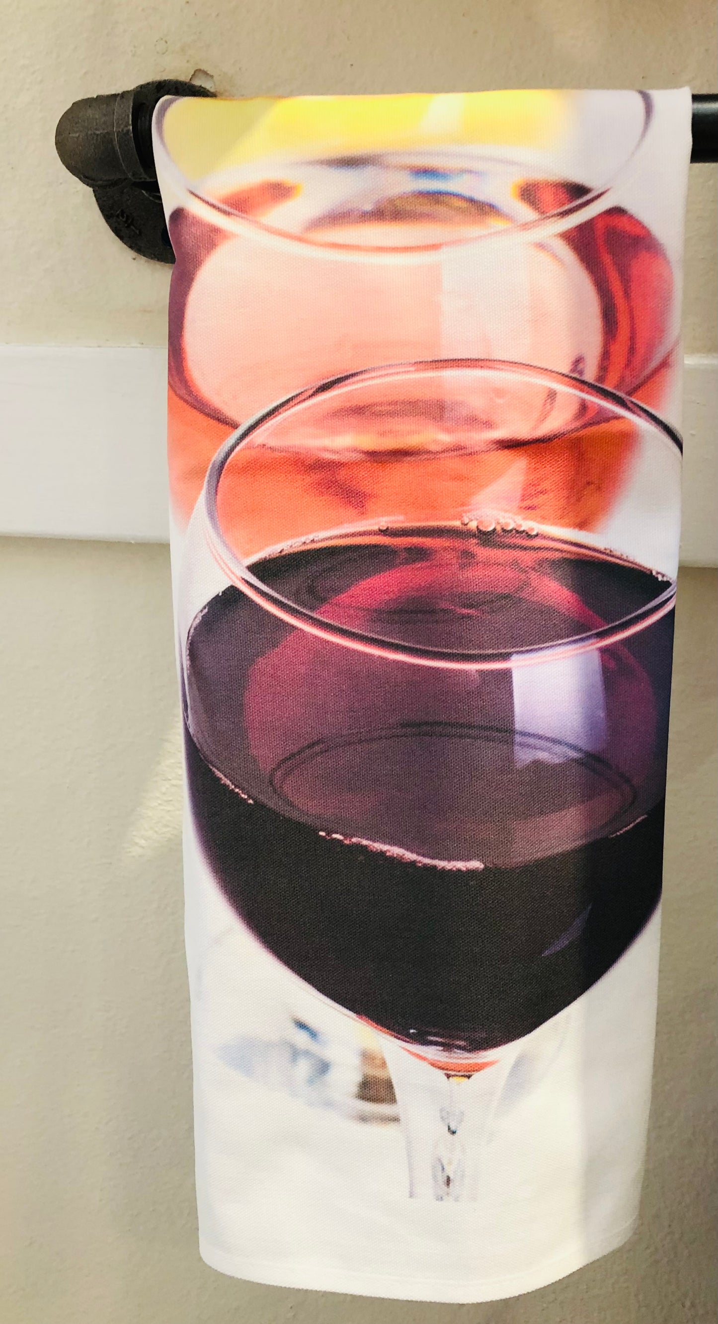 Cotton Tea Towel, Wine Glasses
