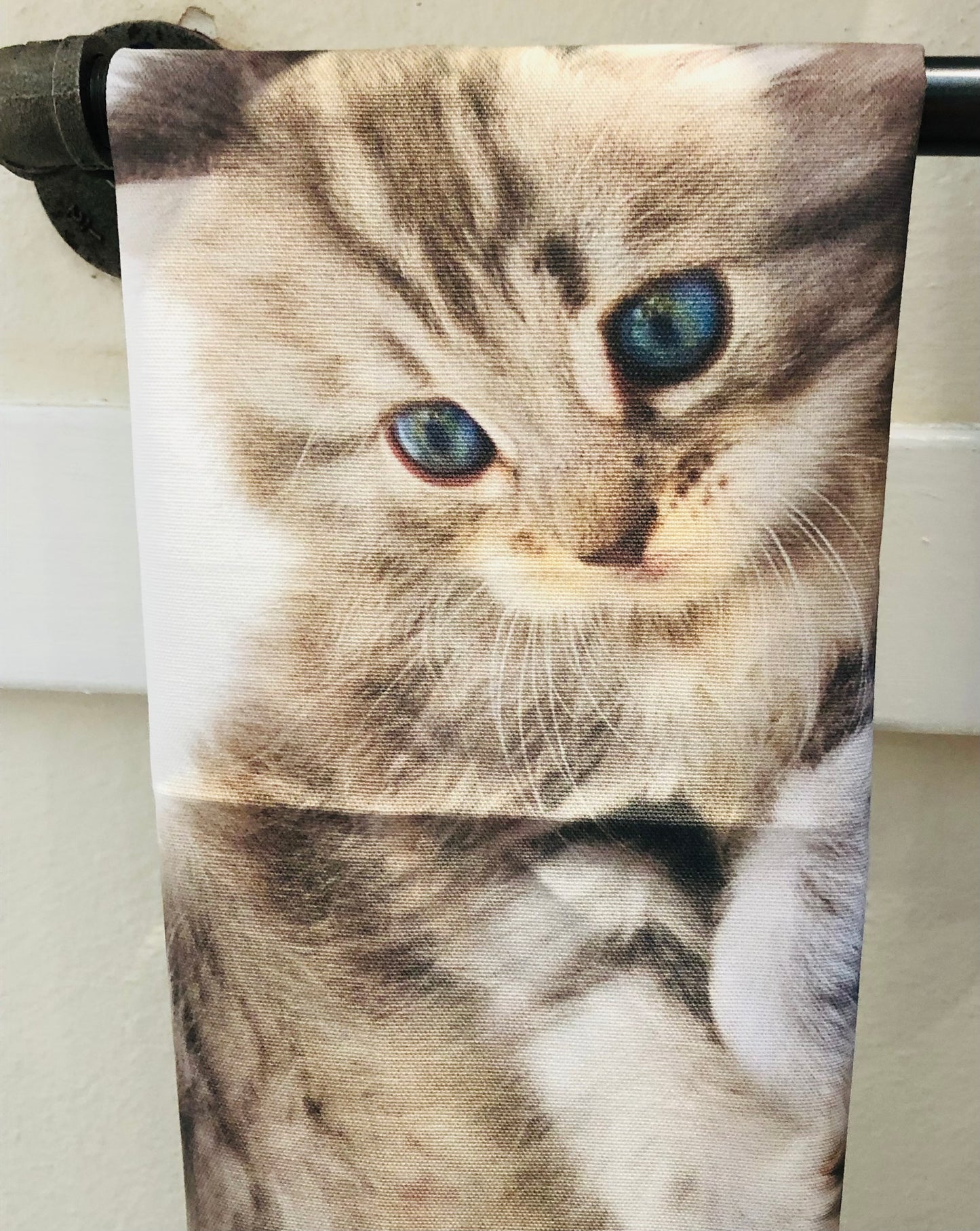 Cotton Tea Towel, Fluffy Kitten