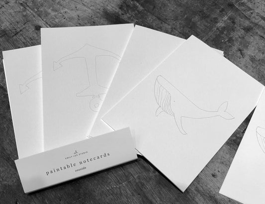 Paintable Notecards, Seaside