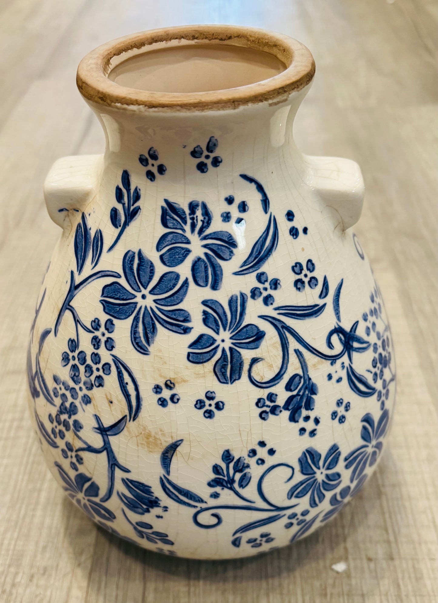 Blue and white Floral Vase
