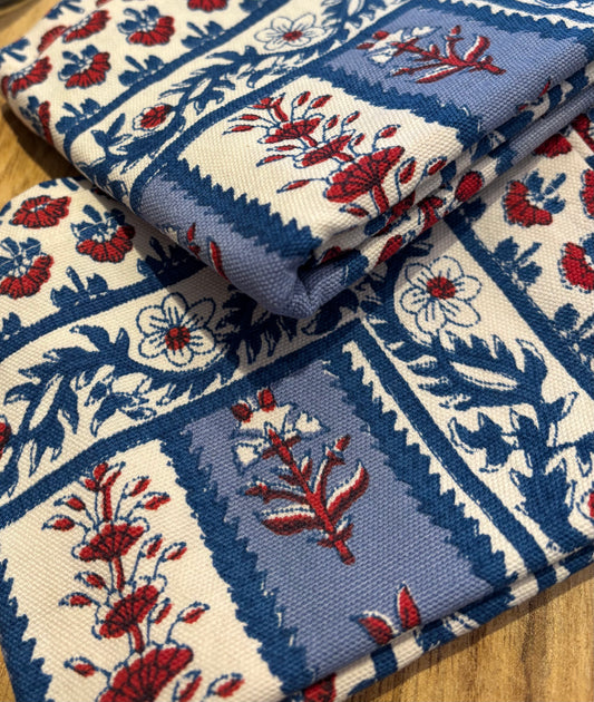 Avignon Tea Towel, Red & Blue