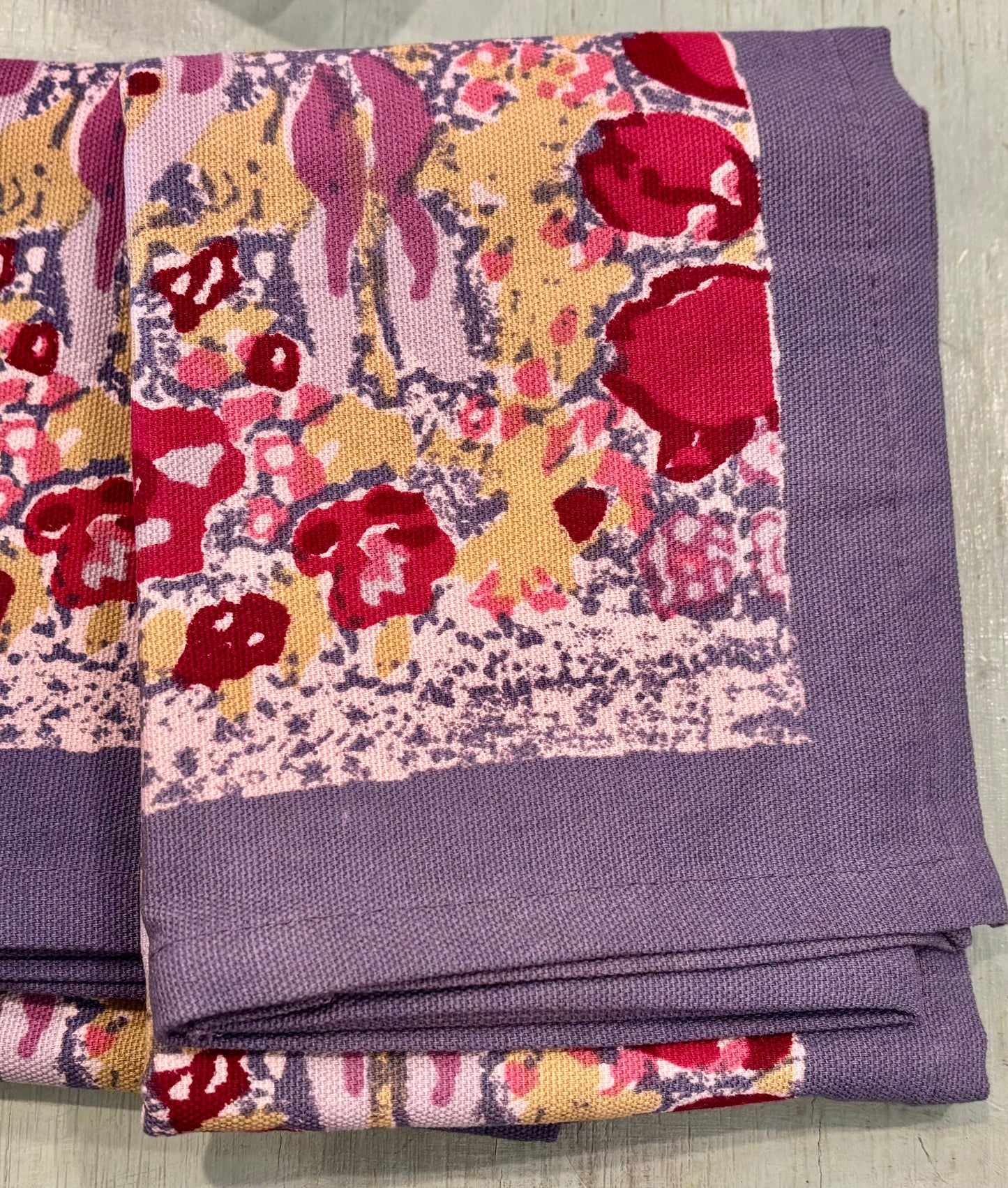 Jardin Tea Towel, Red & Gray