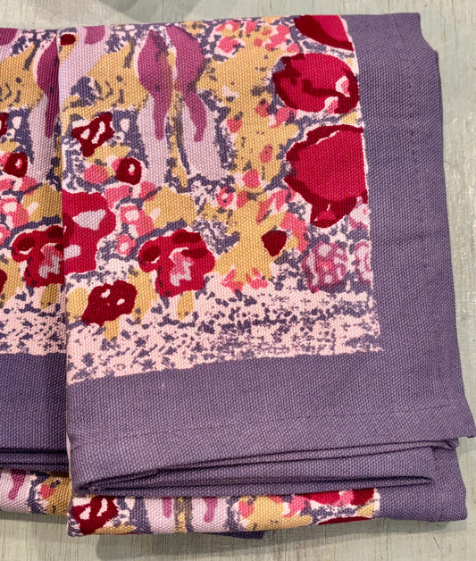 Jardin Tea Towel, Red & Gray