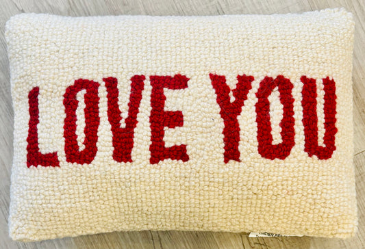 "Love You" Hooked Pillow