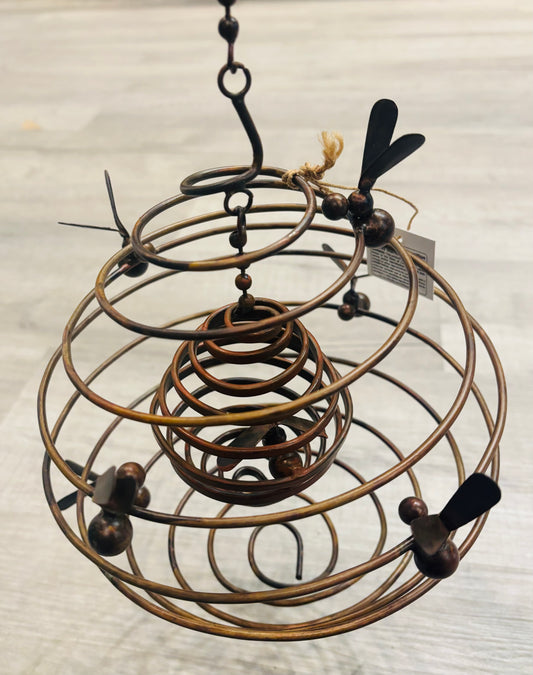 Flamed Bees Spiral Ornament