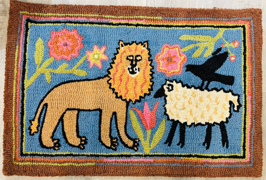 Peaceable Kingdom Hand-hooked Wool Rug, 2' x 3'