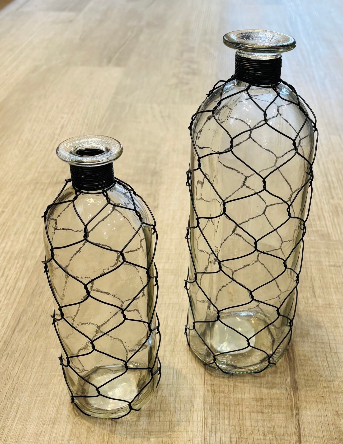 Vase, Glass with Black Wire Overlay, Small