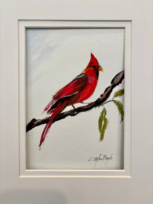 "Cardinal" Watercolor by Connie Estes Beale