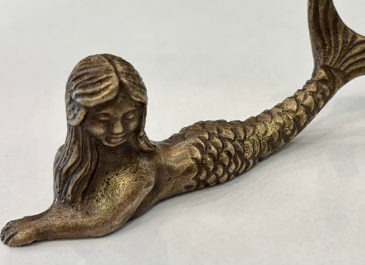 Mermaid Paperweight, 5" Solid Brass