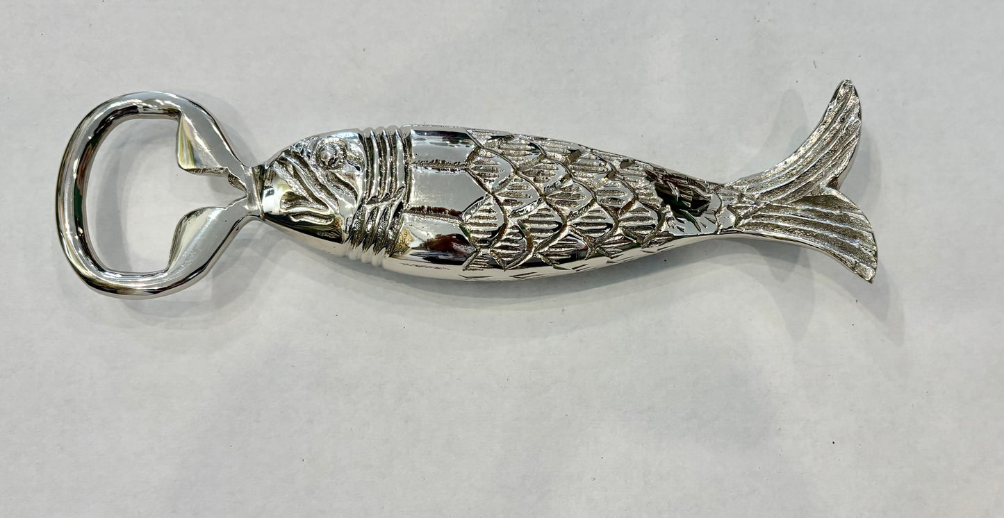 Nickel Plated Brass Fish Bottle Opener