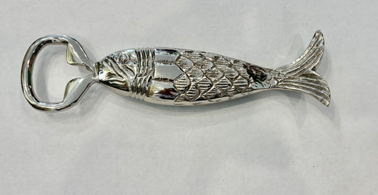 Nickel Plated Brass Fish Bottle Opener