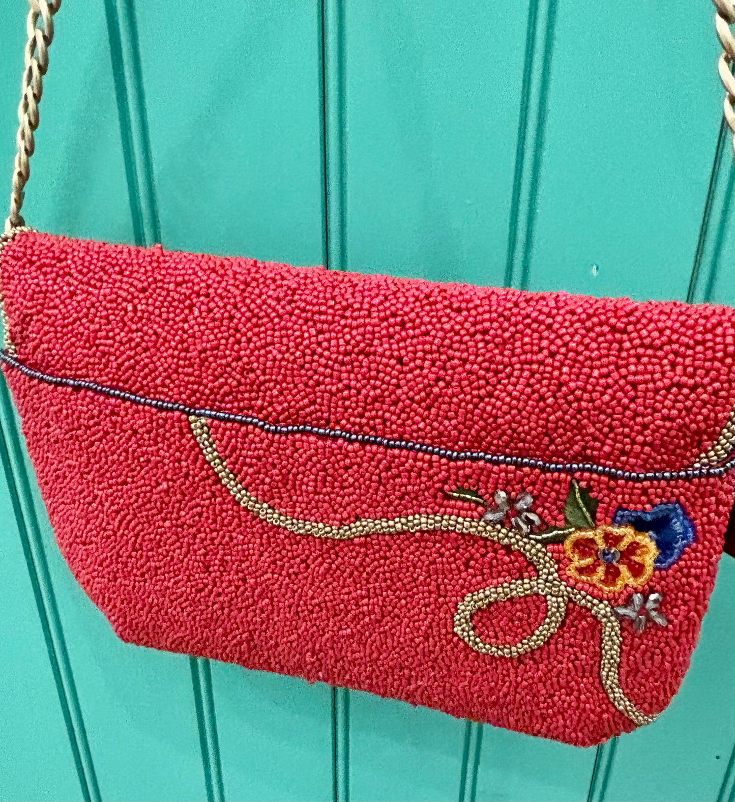 "Captain's Helm" Beaded Crossbody Clutch Handbag