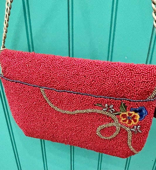 "Captain's Helm" Beaded Crossbody Clutch Handbag