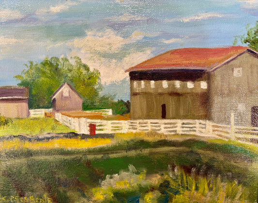 Shaker Barns" Oil on Canvas by Connie Estes Beale