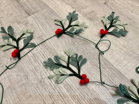 Holly Silk Paper Garland
