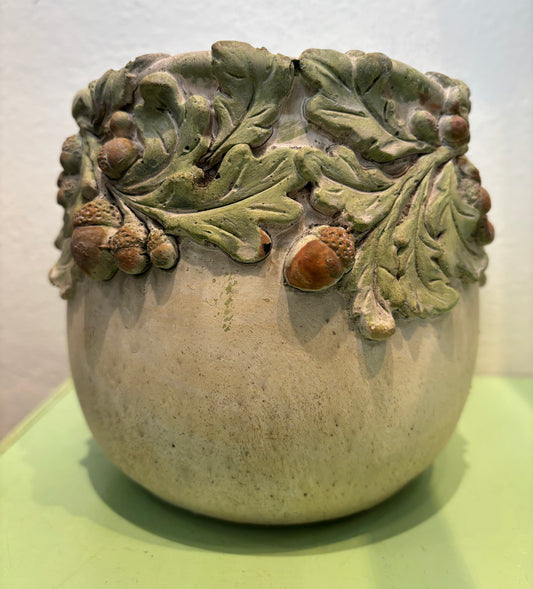Oak Leaves and Acorns Planter