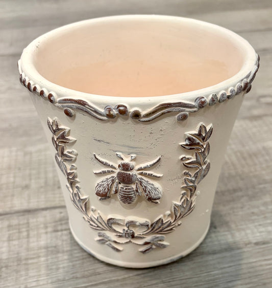 Embossed Bee in Crest Planter