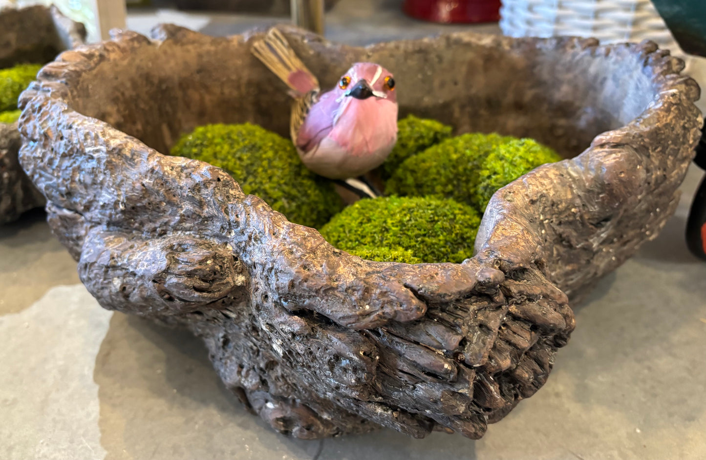 Large Cement Bark Planter