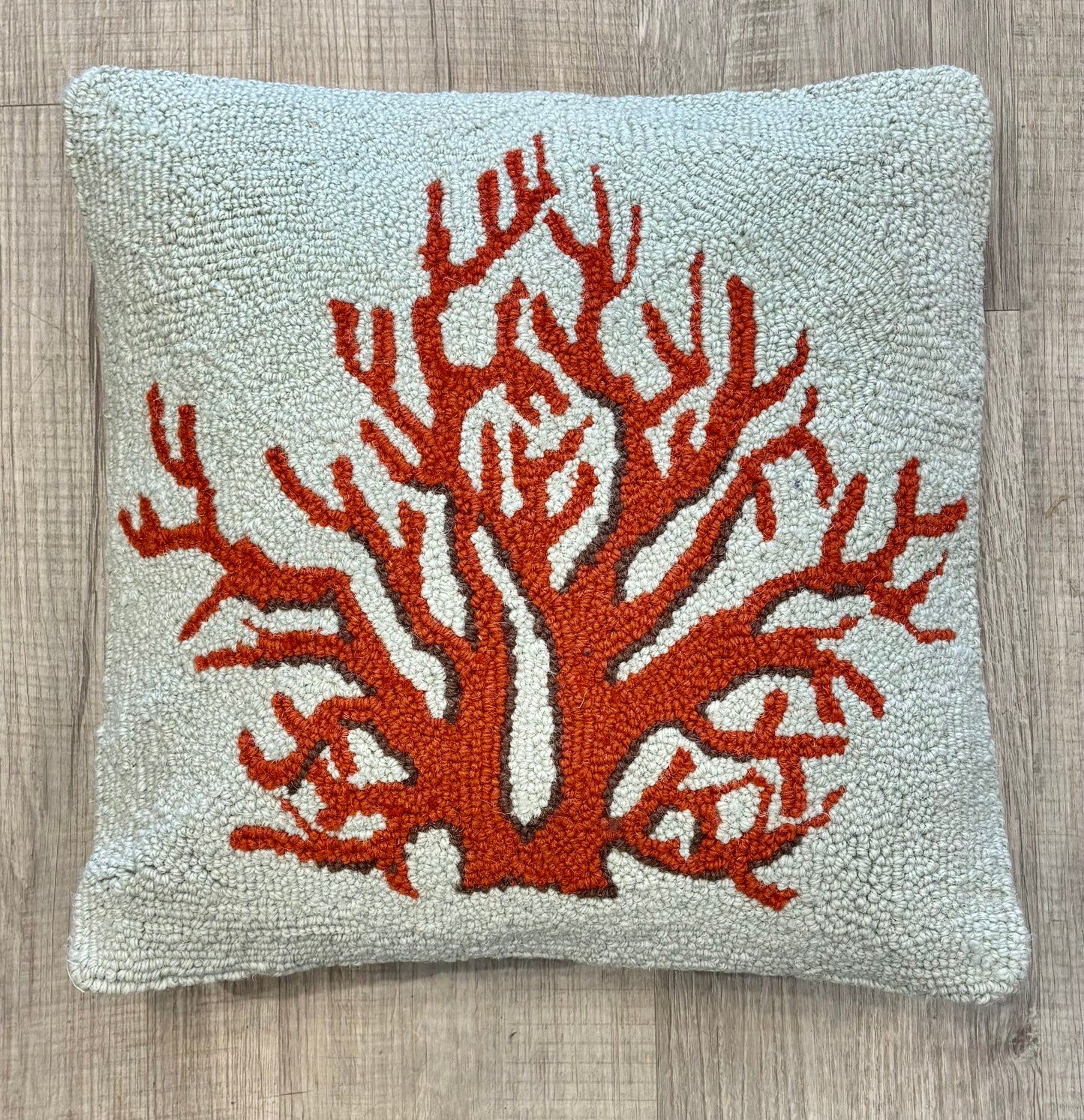 Coral Hooked Pillow