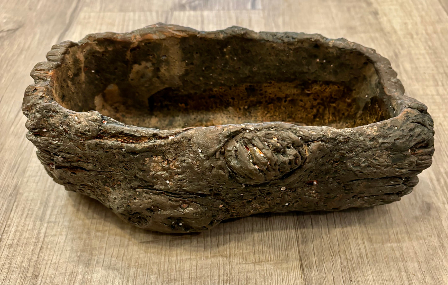 Short Cement Bark Planter