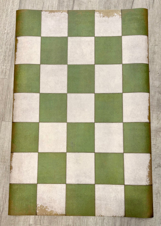 Vinyl mat/}"Check Please" Green 24" x 36"