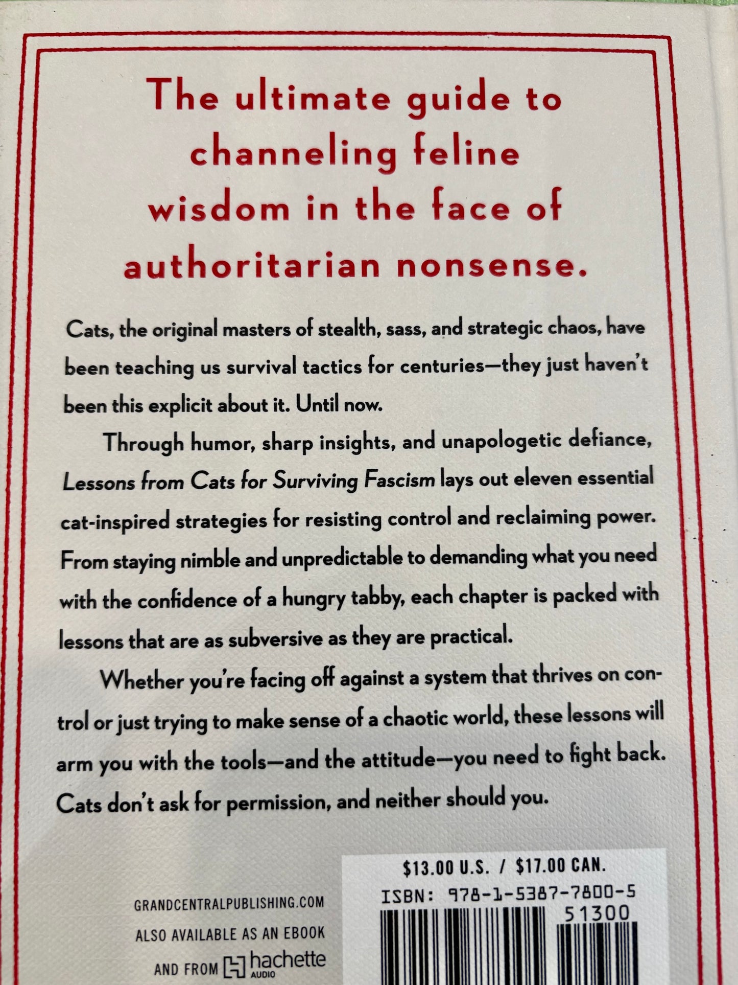 Lessons from Cats for Surviving Fascism