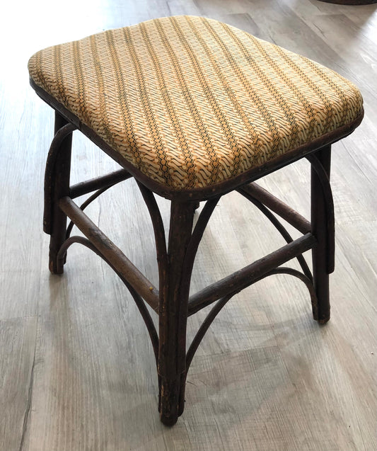 Vintage Twig Stool With Batik Covering