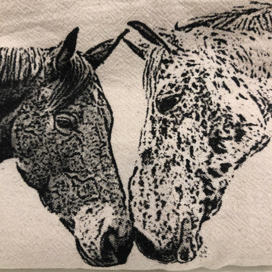 Towel, Kissing Horses Flour Sack Kitchen Towel