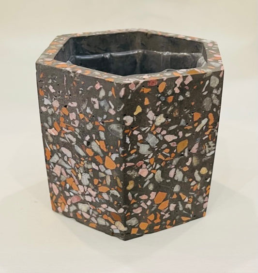 Pot, Boho, Terrazzo, 3.5" x 3.25"