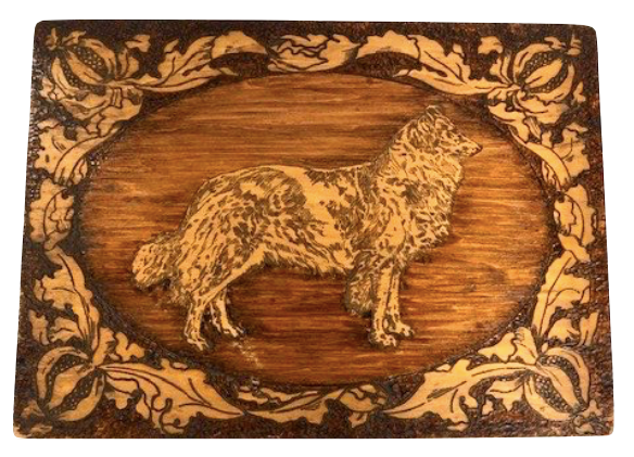 Vintage Dog Pyrography