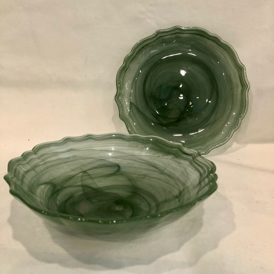 Saucer, Sage Green Swirl Glass