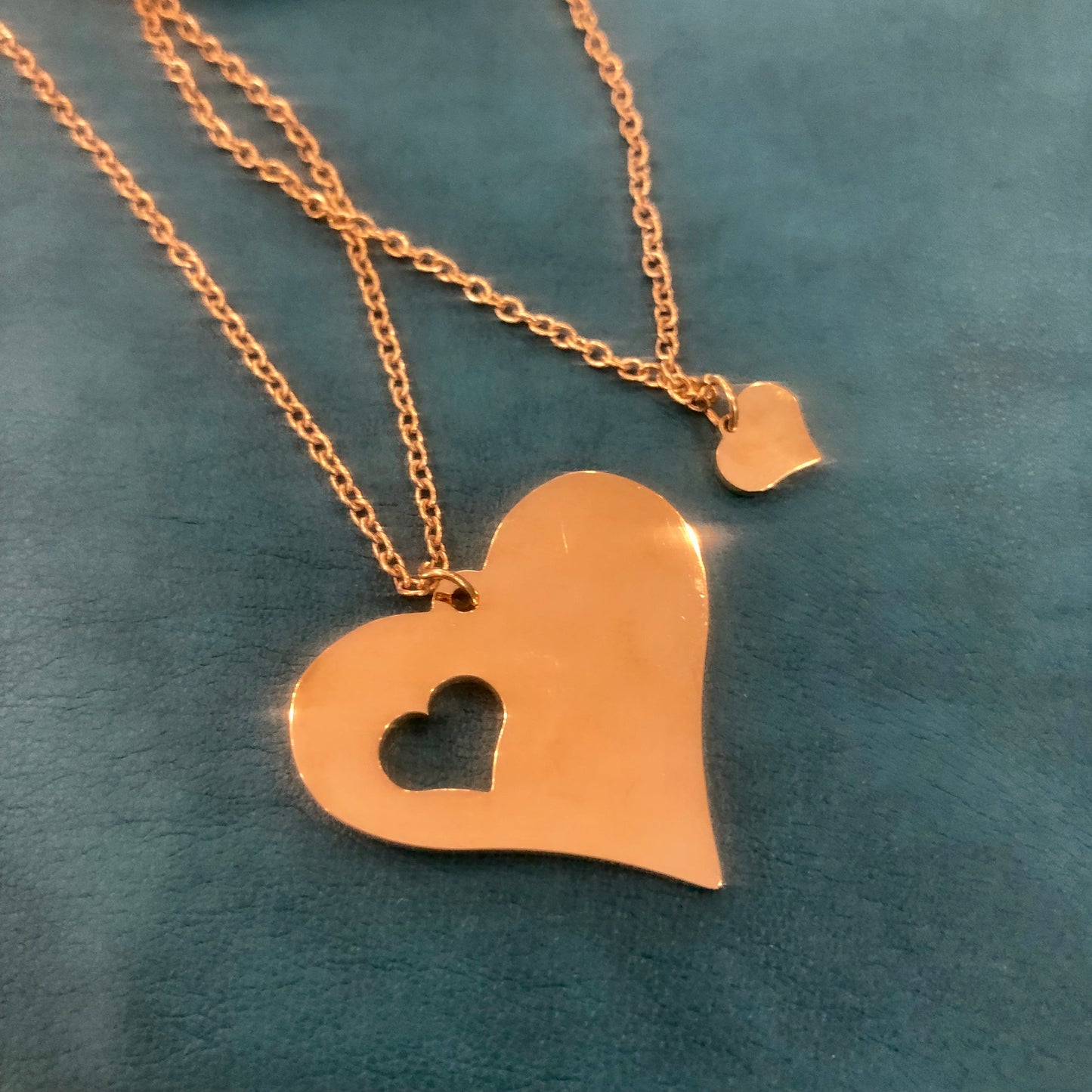 Necklace, Connected Hearts Pendants and Charms