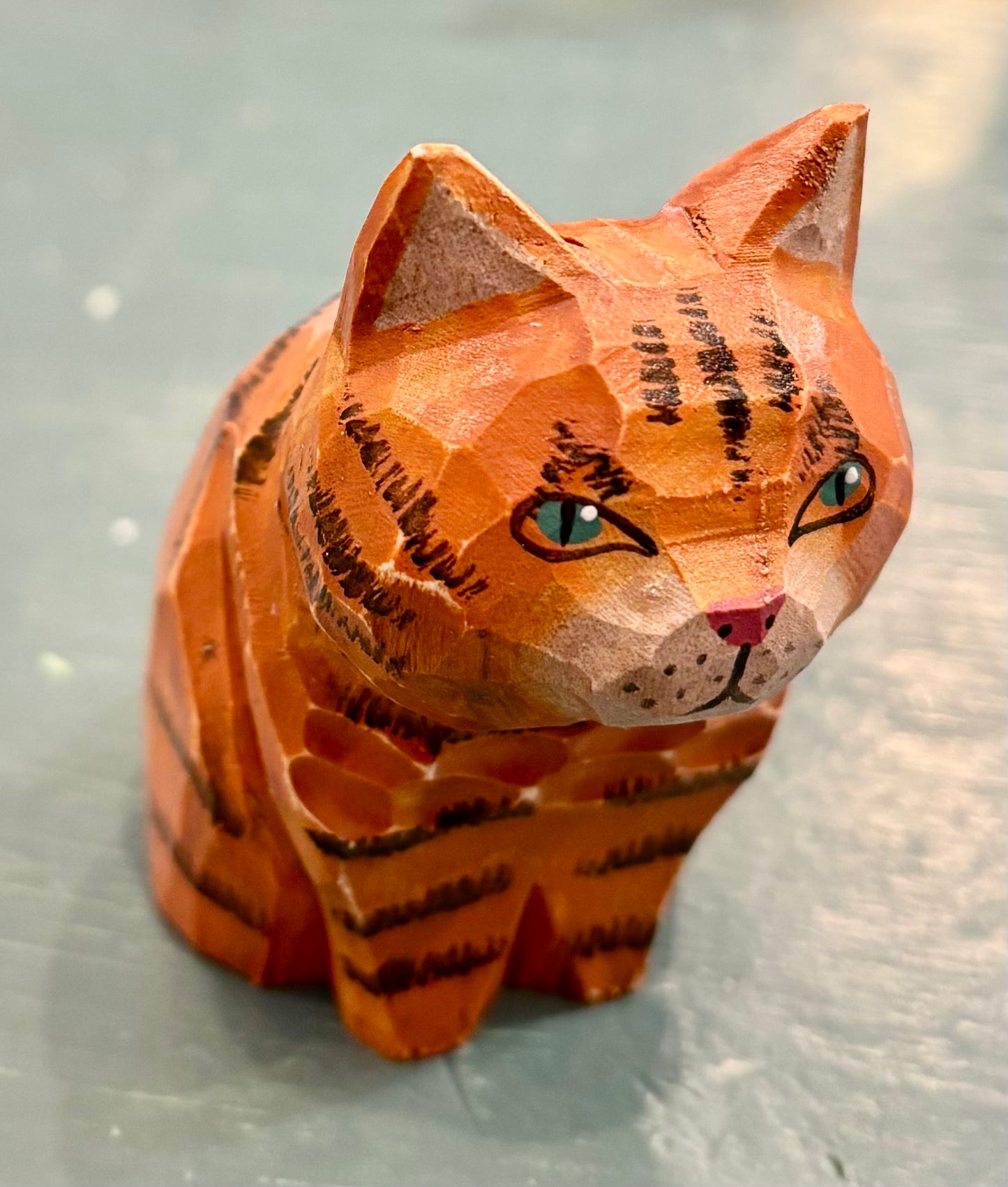 Hand-carved Basswood Cat