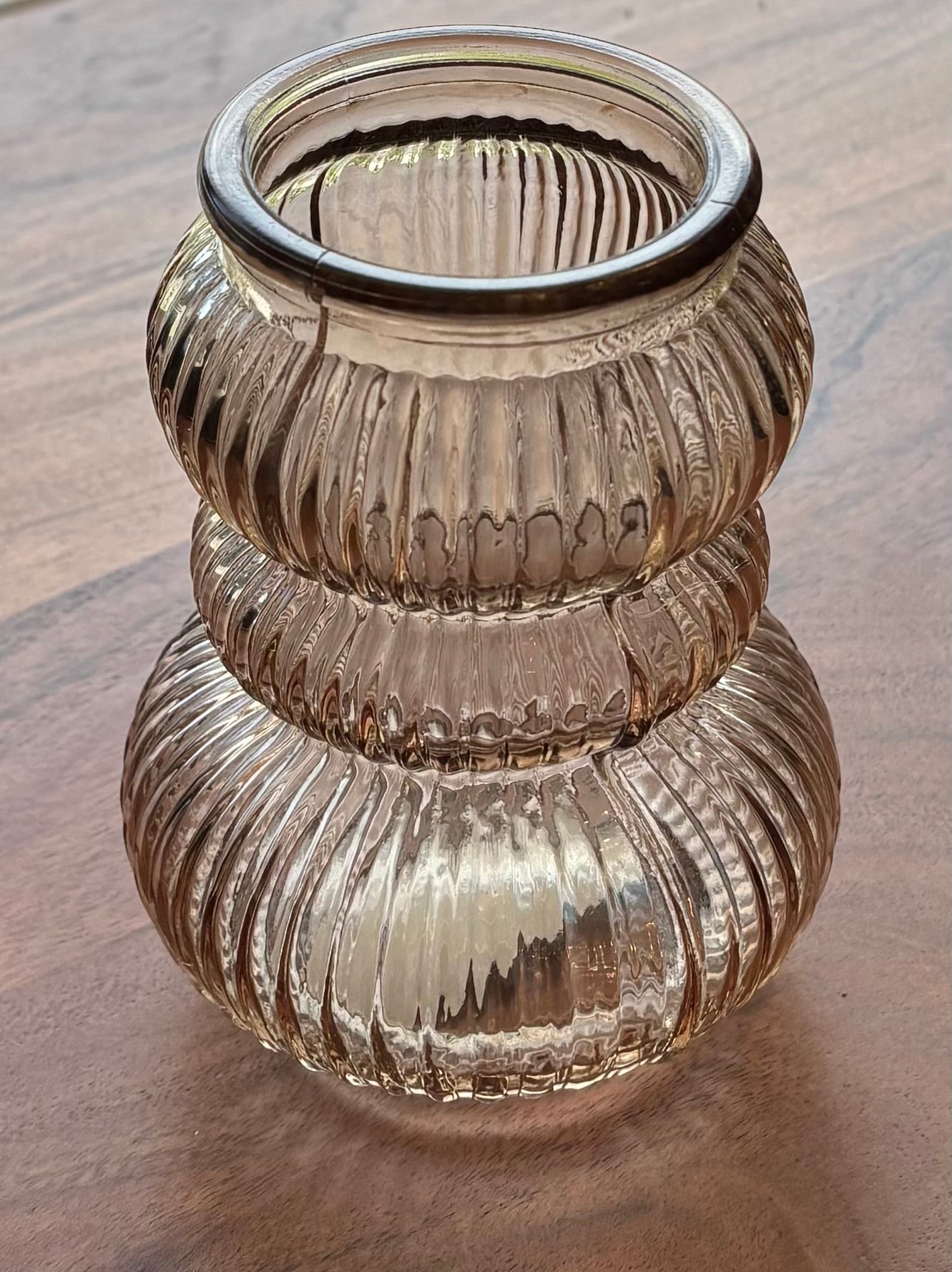 Ribbed Vase, Champagne Color