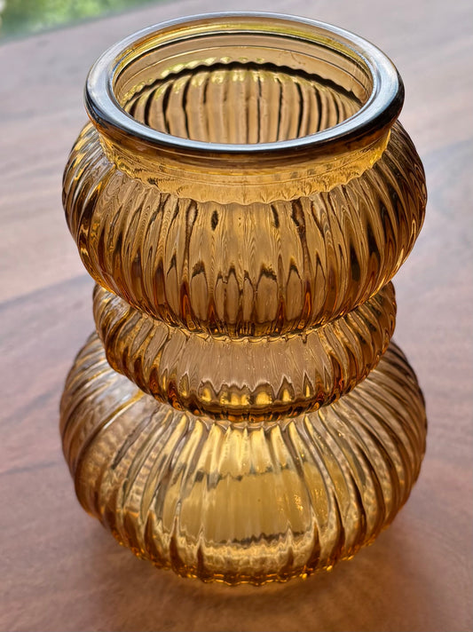Ribbed Vase, Honey Color