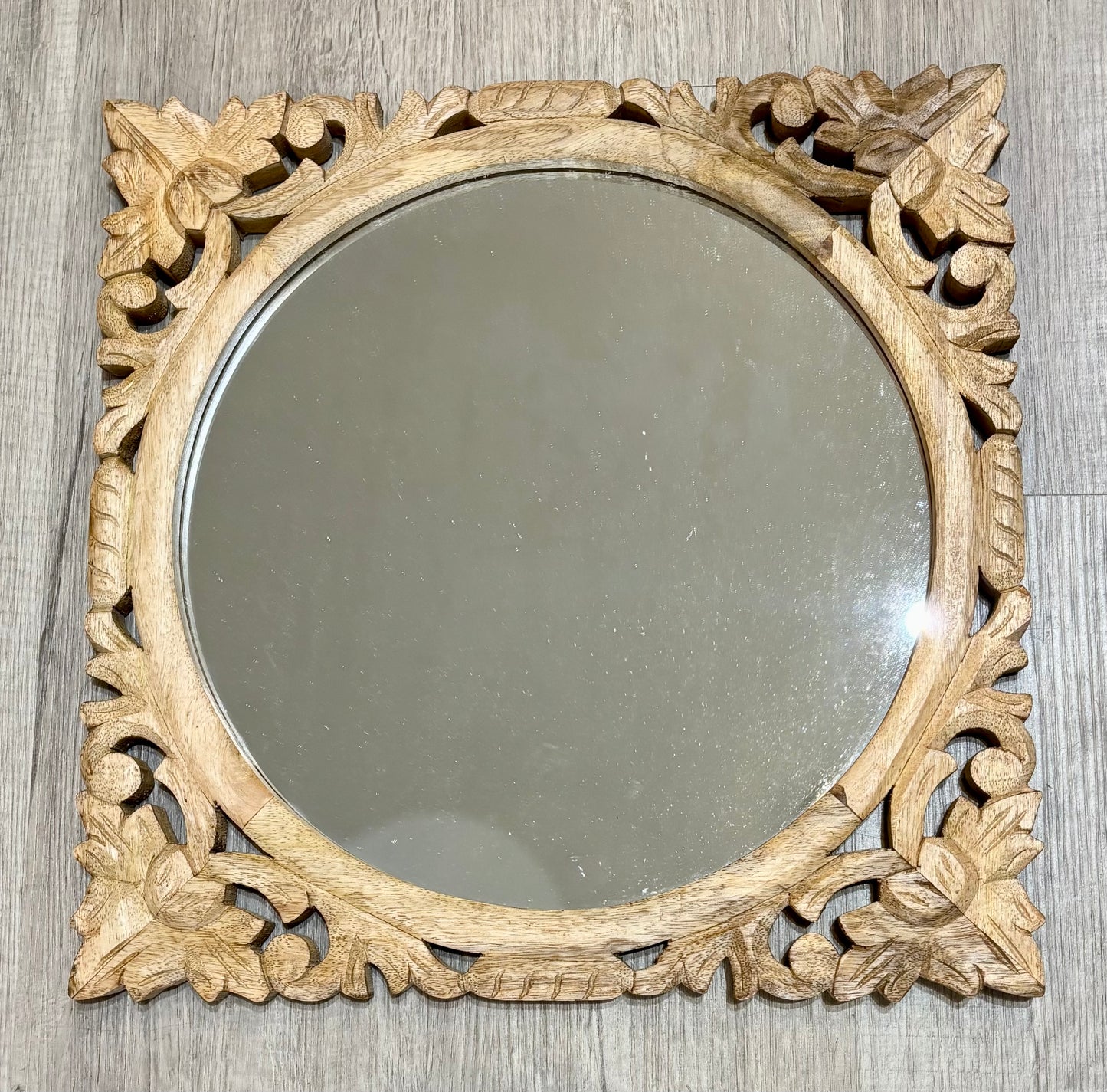 Pankha Wooden Wall Mirror