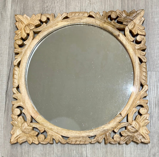 Pankha Wooden Wall Mirror