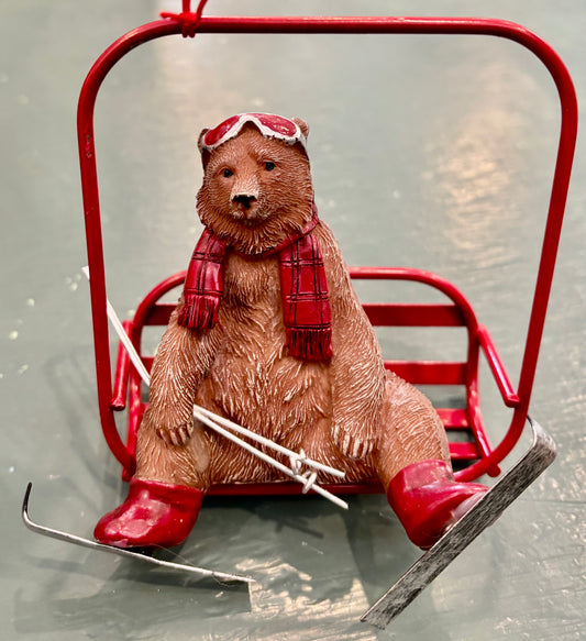 Brown Bear Ski Lift Ornament